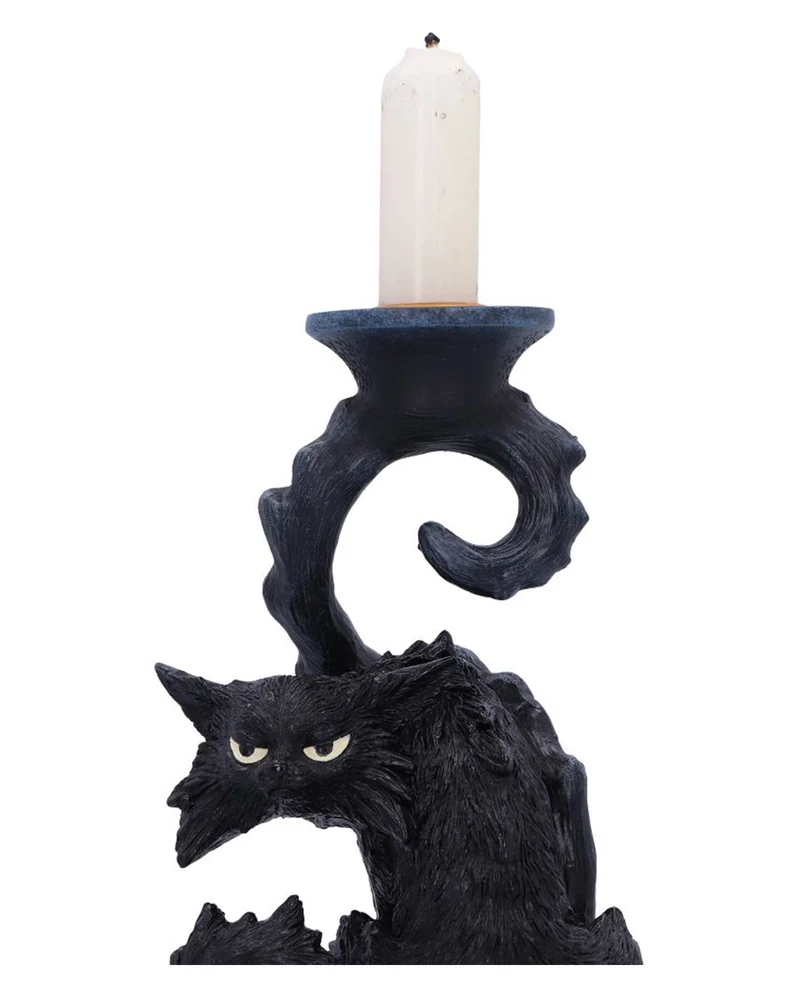 Spite Kerzenleuchter mit schwarzer Katze 18,5cm