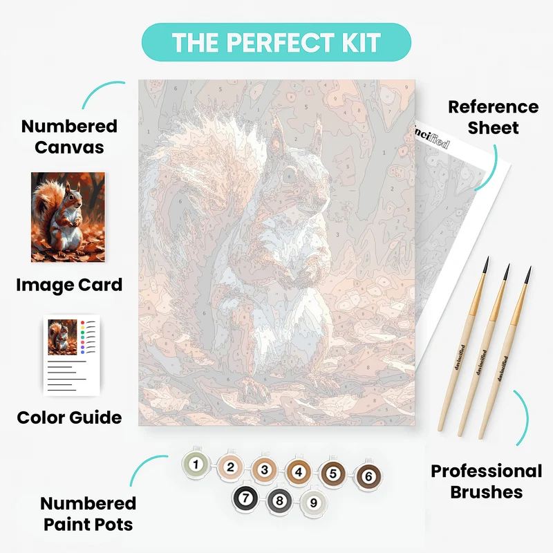 Autumn Squirrel - Paint by Numbers Kit