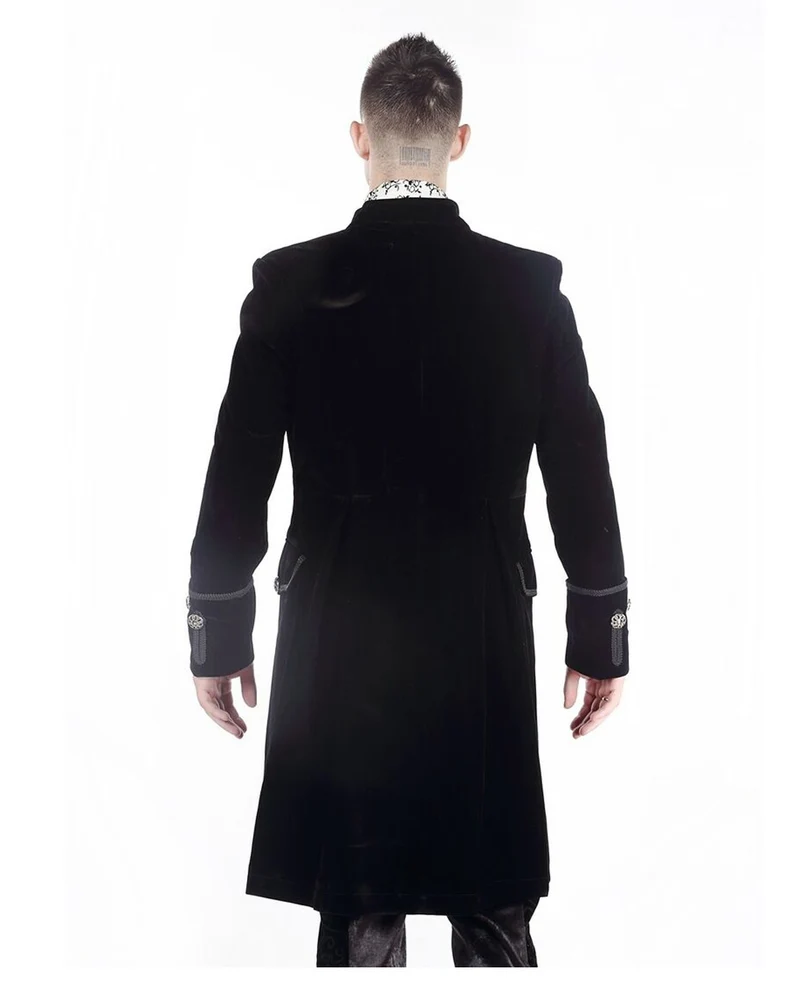 Gothic Aristokrat Herren Mantel Schwarzer Samt