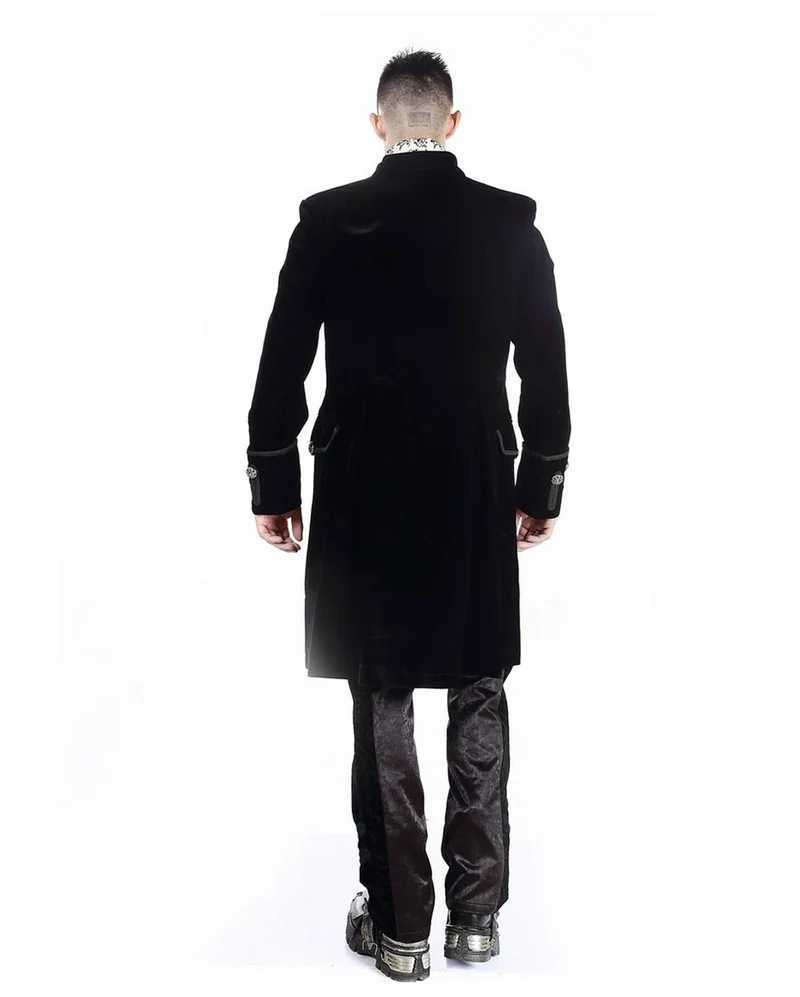 Gothic Aristokrat Herren Mantel Schwarzer Samt