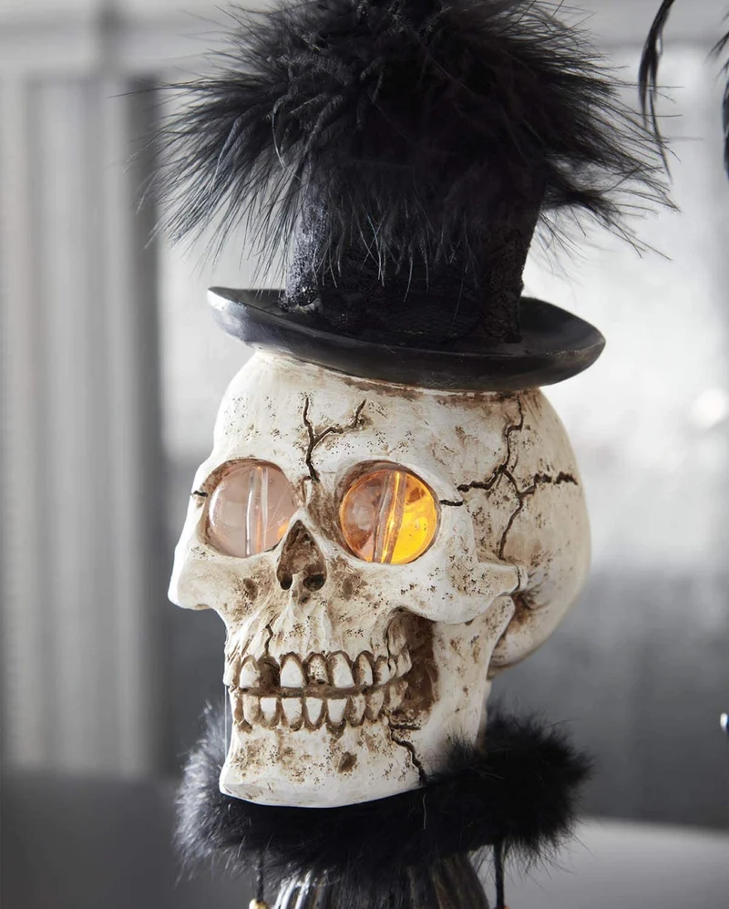 Mrs. Skelett Halloween Büste mit LED Augen 42cm