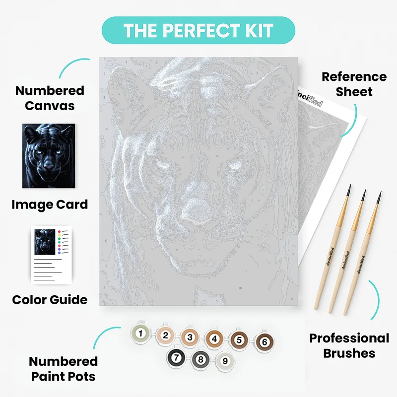 Majestic Blue Tiger - Paint by Numbers Kit