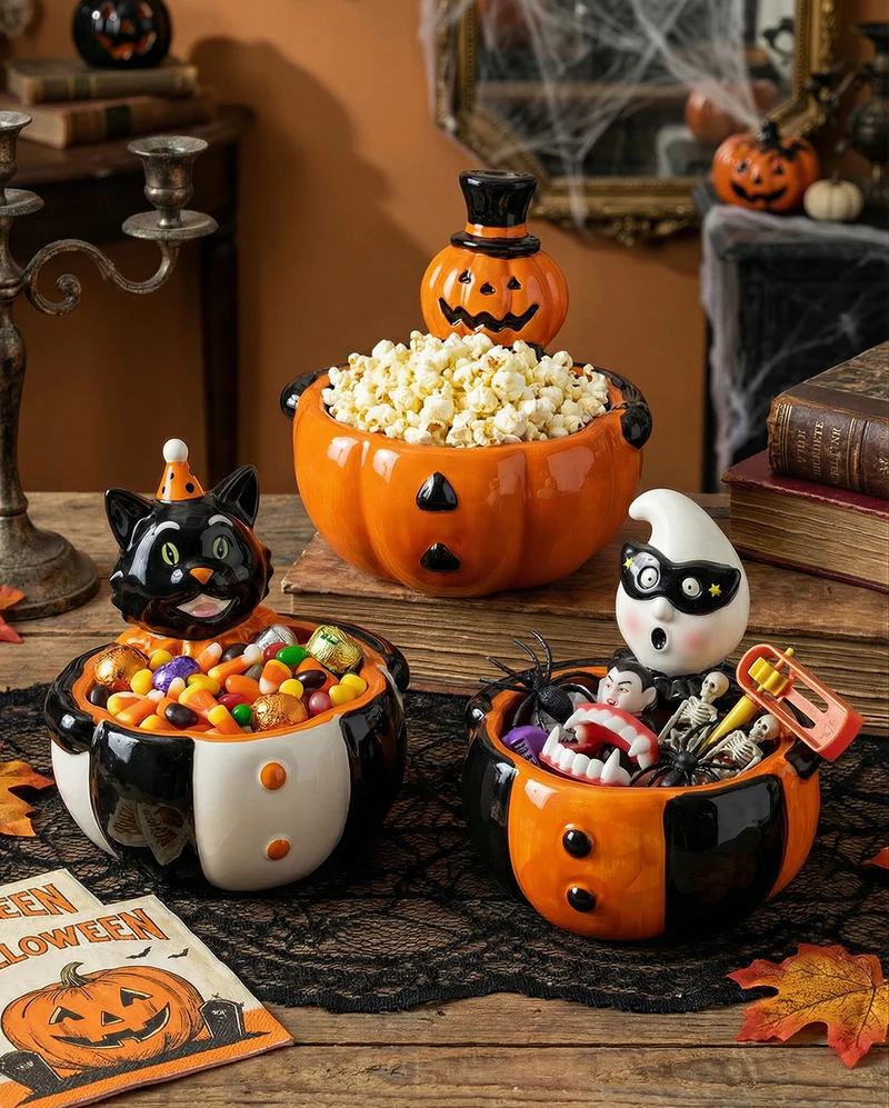 Vintage Süßigkeiten Schale Halloween Geist