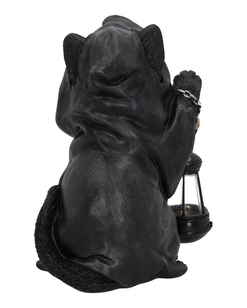 Sensenmann Katzenfigur mit Laterne 18,5cm