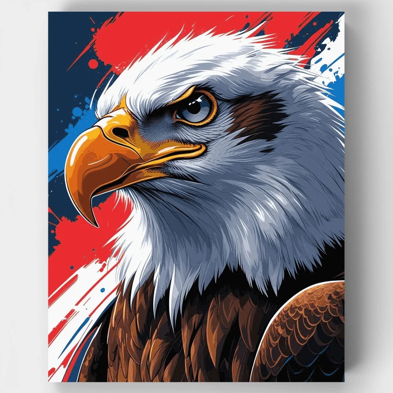 Majestic American Eagle Portrait - Paint by Numbers Kit