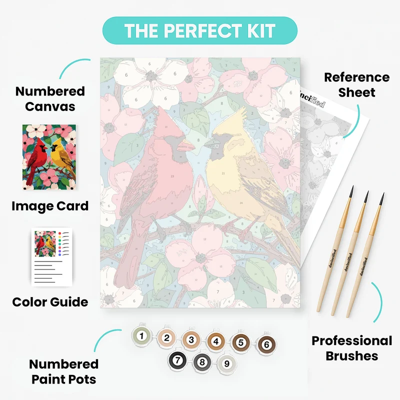 Cardinals in Bloom - Paint by Numbers Kit