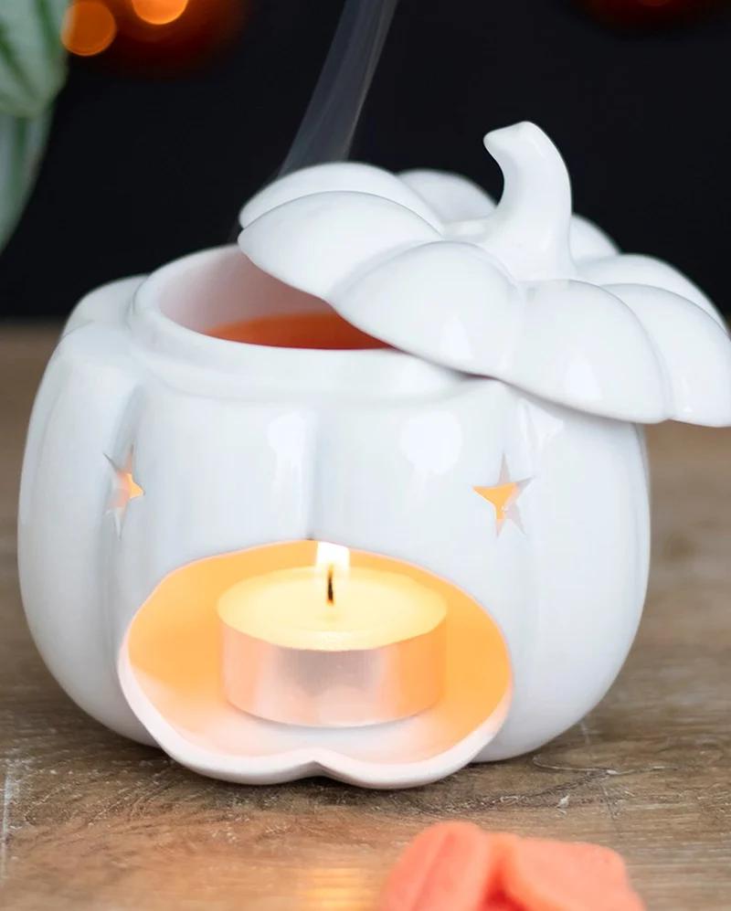 Weiße Jack-O-Lantern Kürbis Duftlampe