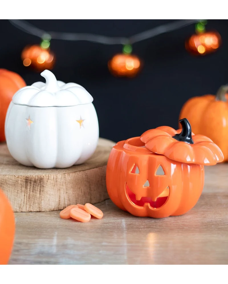 Weiße Jack-O-Lantern Kürbis Duftlampe