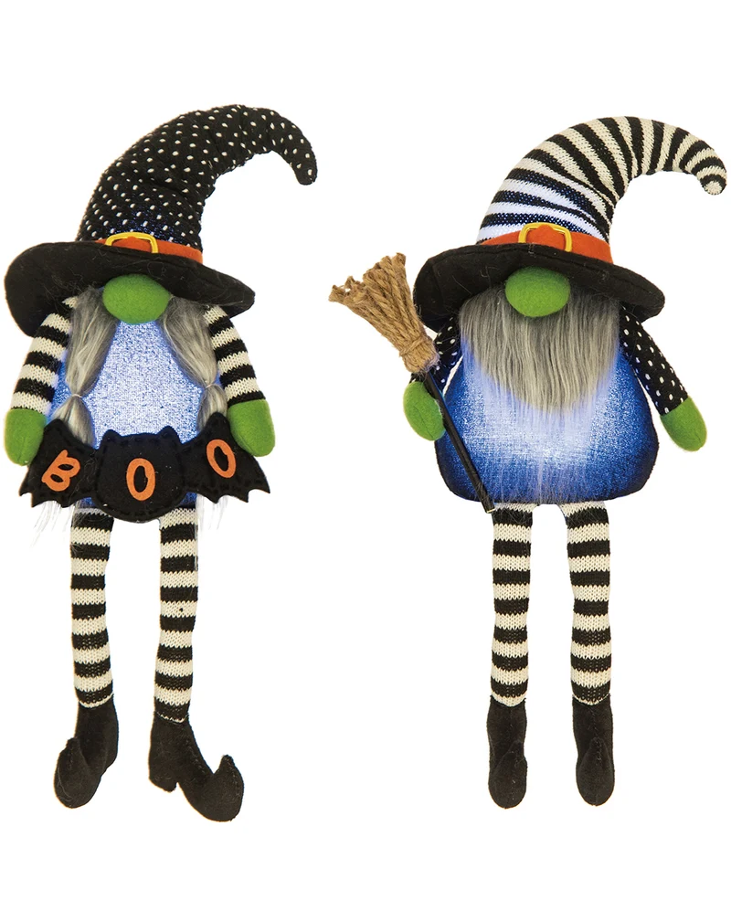 Plüsch Kantenhocker Halloween Gnom leuchtend 38cm