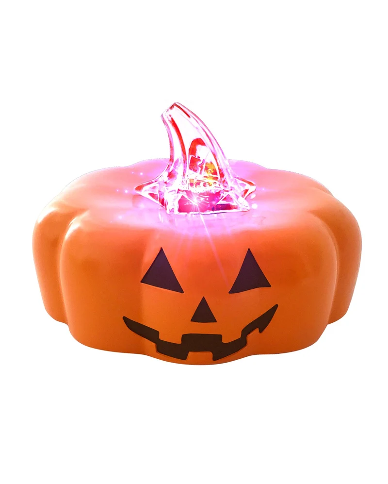 Spooky Kürbis LED Teelicht 7cm