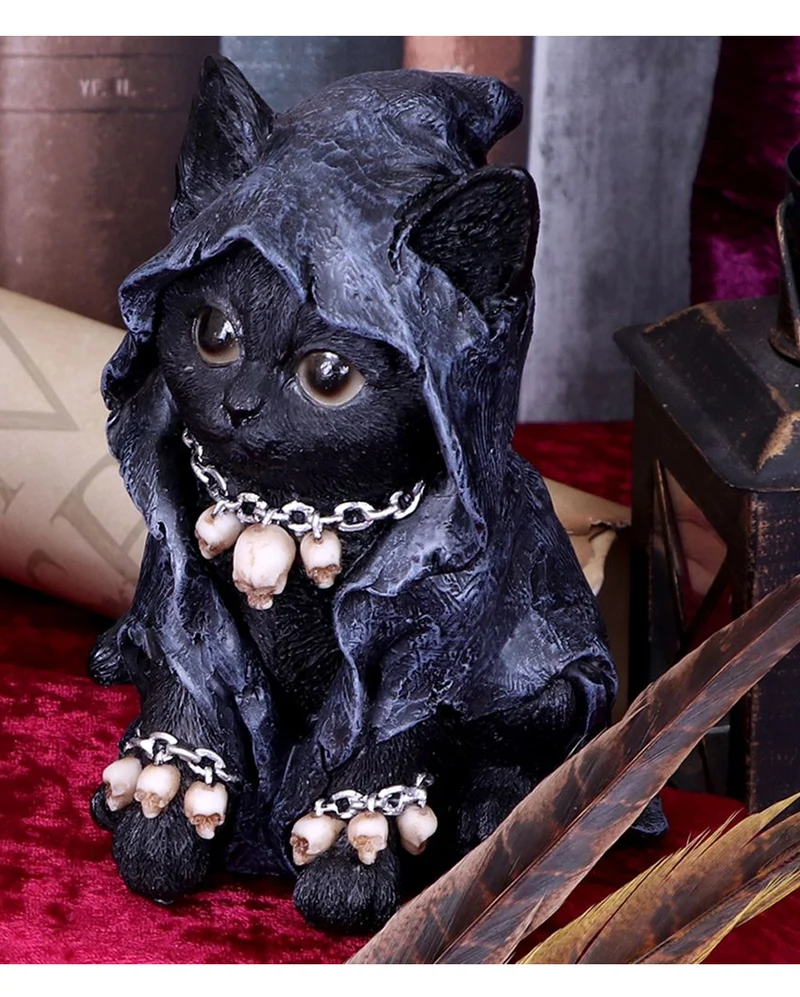 Reaper Katze mit Totenkopf Ketten 16cm