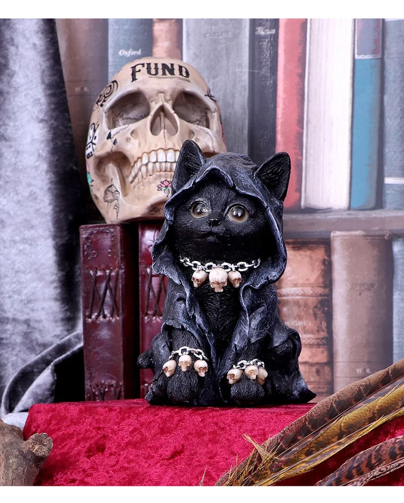 Reaper Katze mit Totenkopf Ketten 16cm