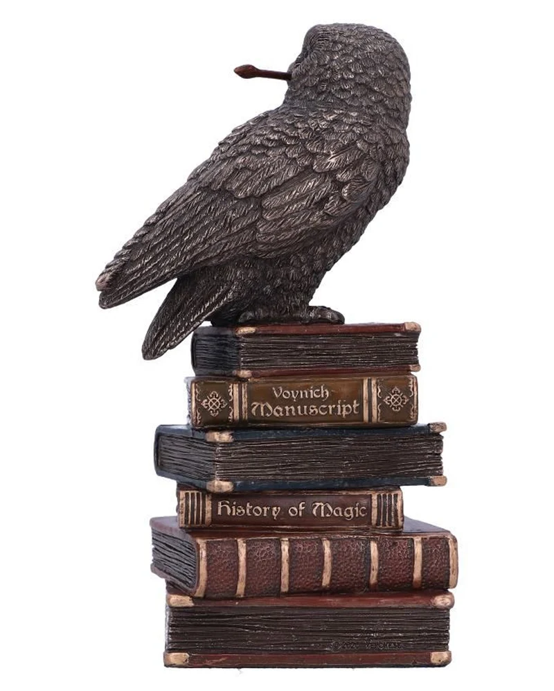 Zauber Eule auf Bücherstapel 14cm