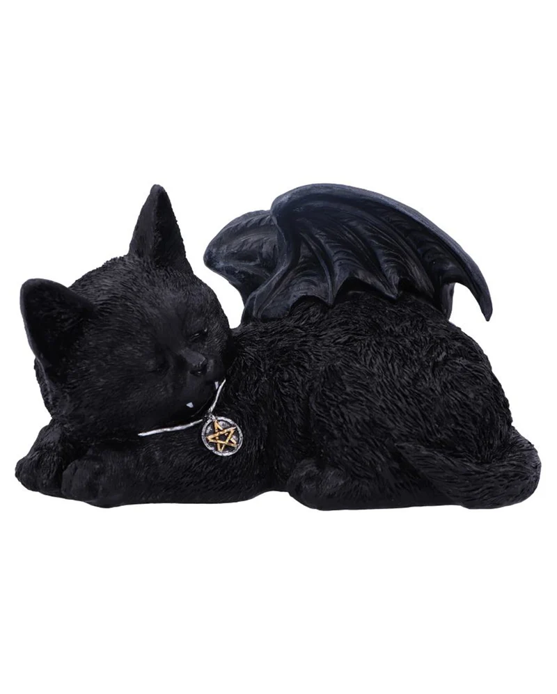 Schlafende Vampir Katze 18cm