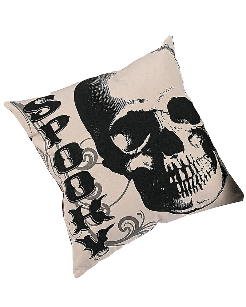 Vintage Halloween Kissen mit Totenkopf