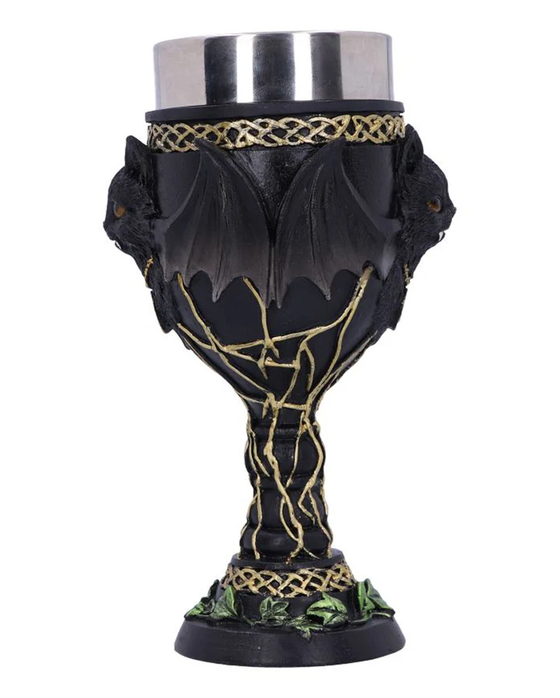 Gothic Trinkkelch mit Vampirkatze 17cm