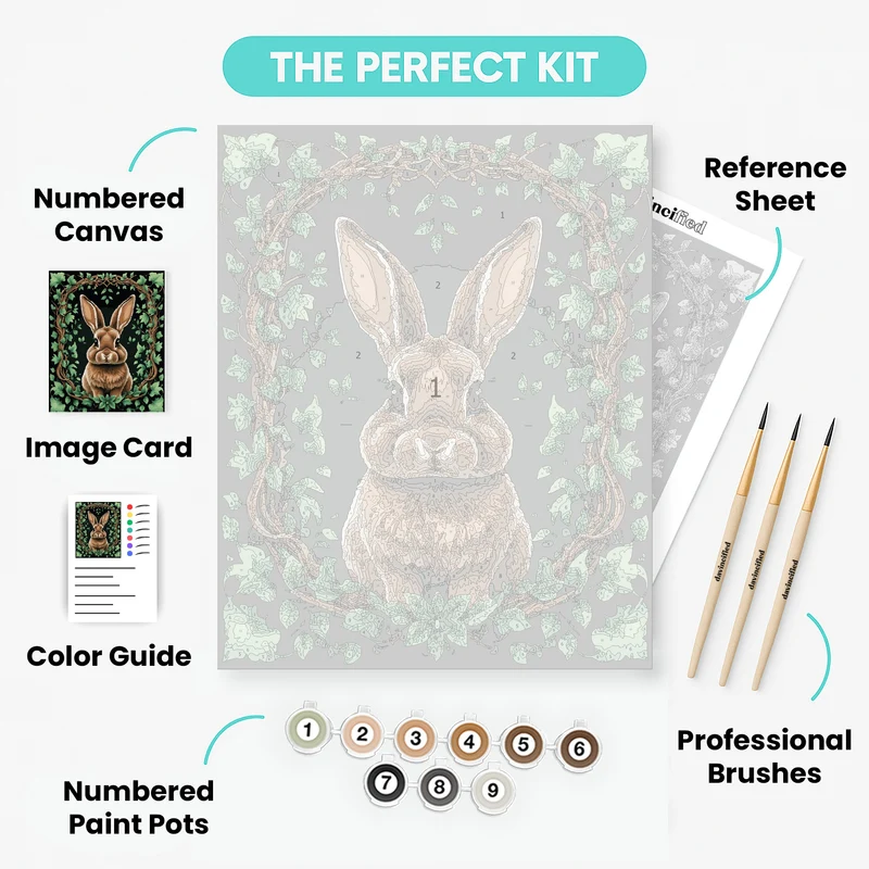Enchanted Rabbit Portrait - Paint by Numbers Kit