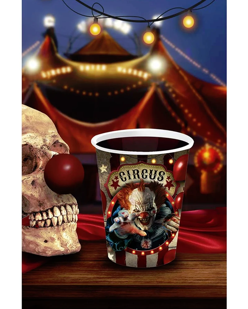 Horrorclown Circus Pappbecher klein 6 St.