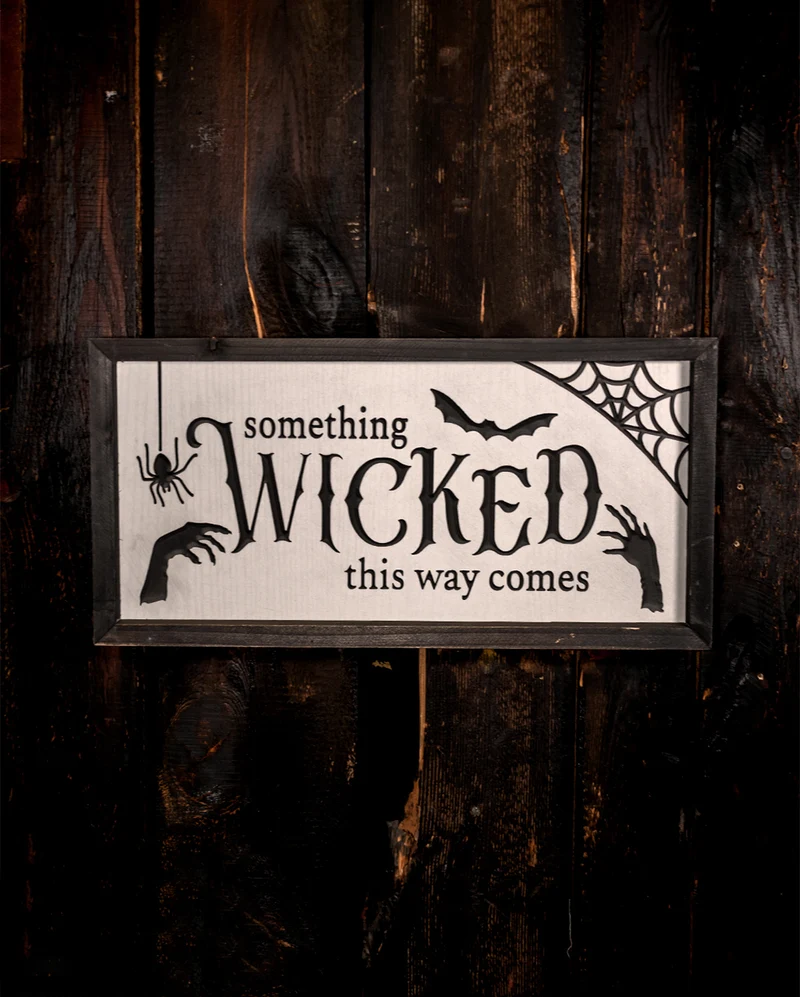 "Something Wicked this Way comes" Halloween Wandbild 40cm