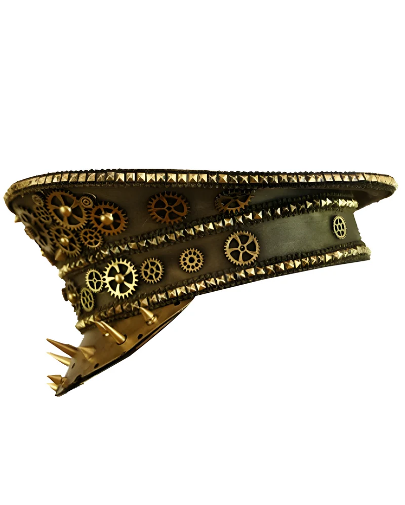 Steampunk Kapitänsmütze mit Nieten Gold