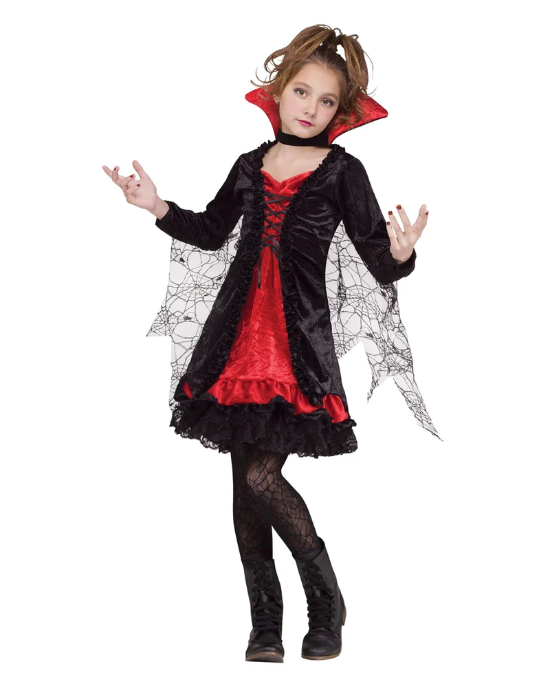 Vampir Kinder Kostümkleid mit Spitze