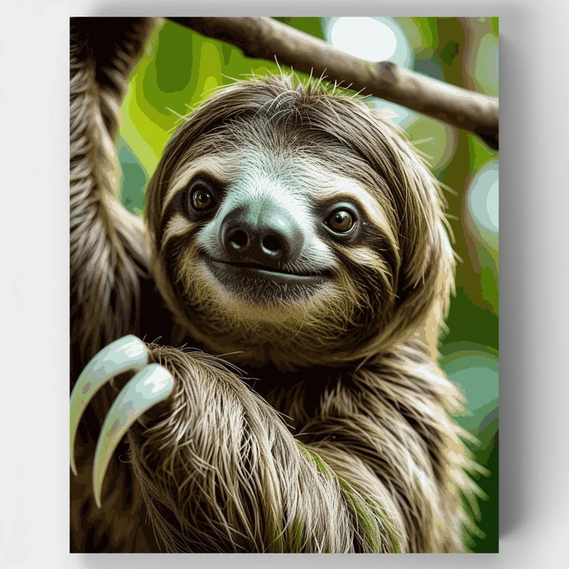 Smiling Sloth - Paint by Numbers Kit