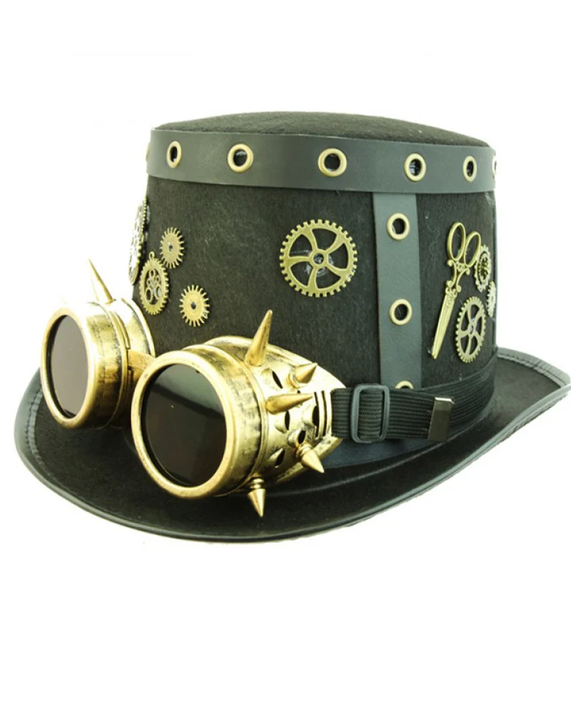 Steampunk Zylinder mit Fliegerbrille