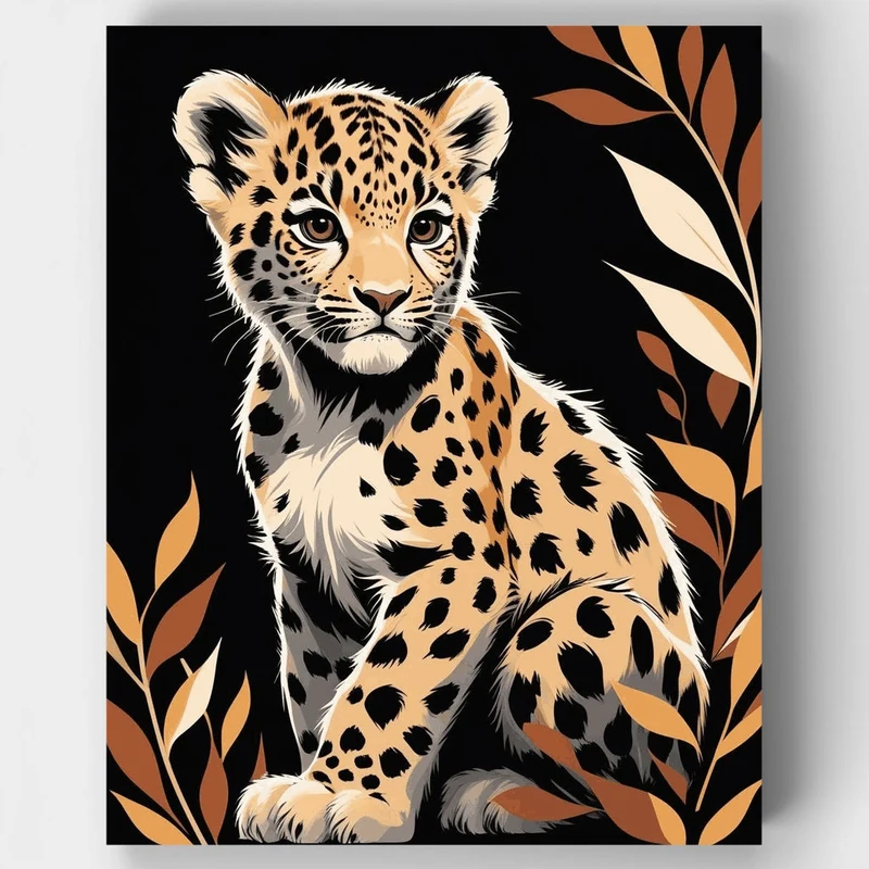 Adorable Leopard Cub - Paint by Numbers Kit