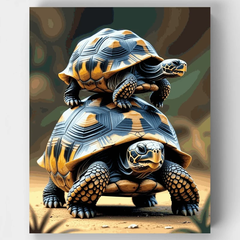 Stacked Tortoises - Paint by Numbers Kit