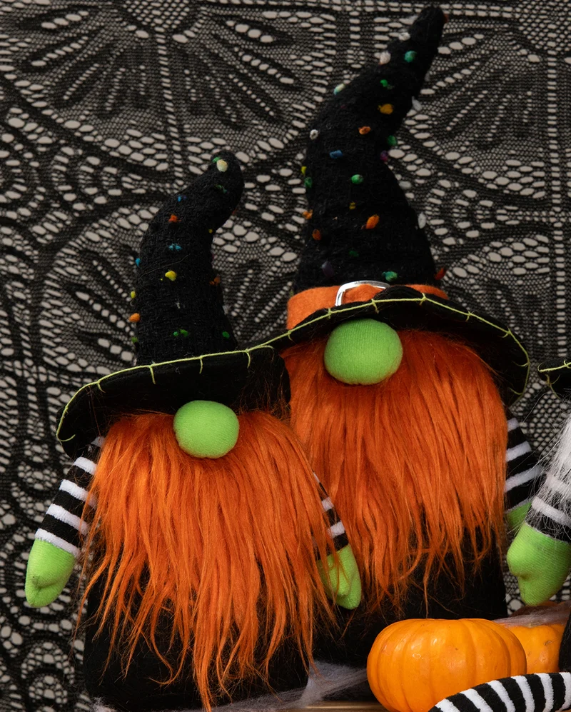 Halloween Zwerg mit Hexenhut 31cm