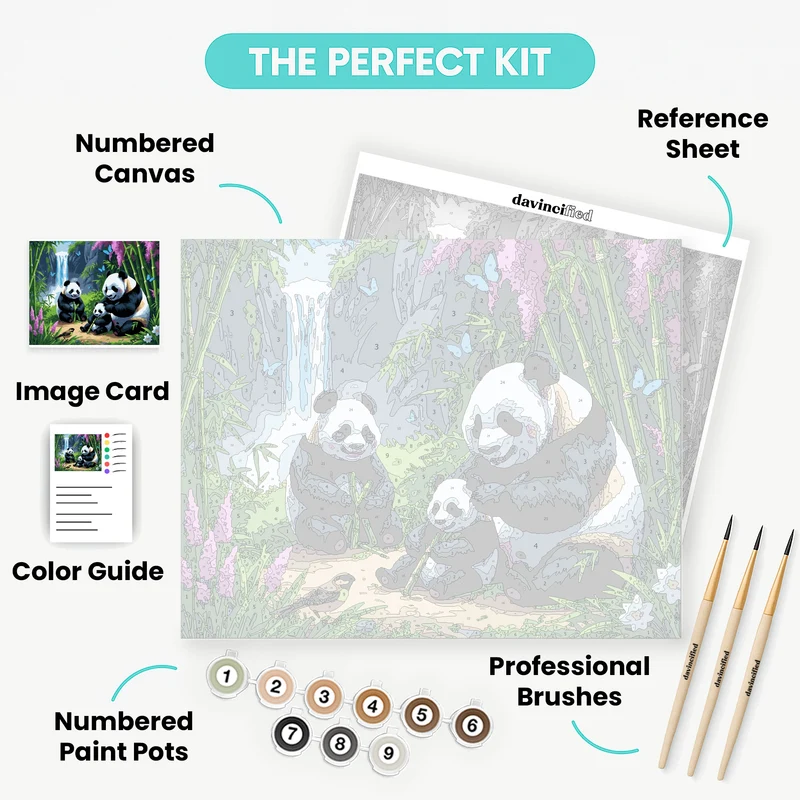 Panda Family Paradise - Paint by Numbers Kit