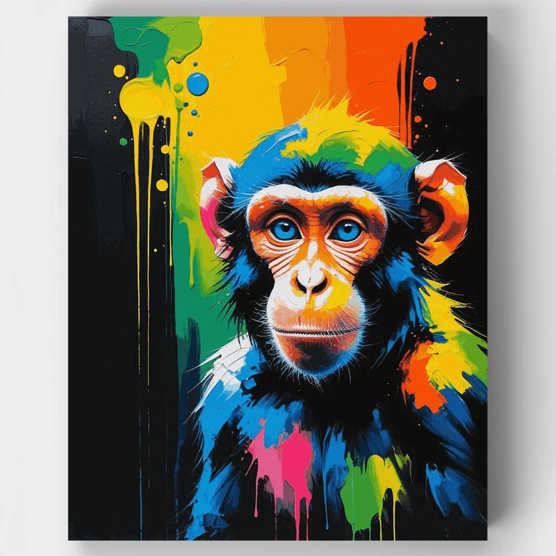 Colorful Monkey - Paint by Numbers Kit