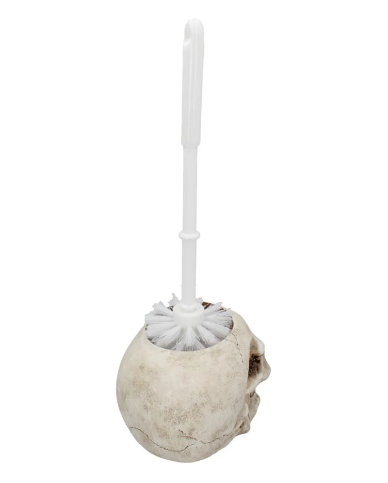 Totenschädel Toilettenbürstenhalter mit Bürste 16cm
