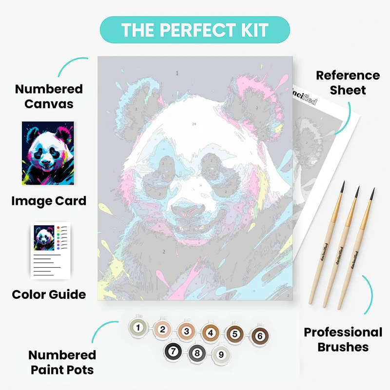 Vibrant Panda - Paint by Numbers Kit
