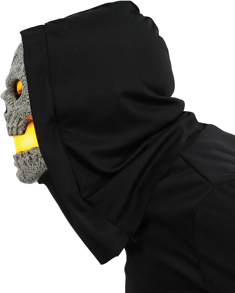 Flammen Skull LED Maske gelb