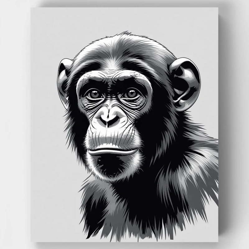 Majestic Chimpanzee Portrait - Paint by Numbers Kit