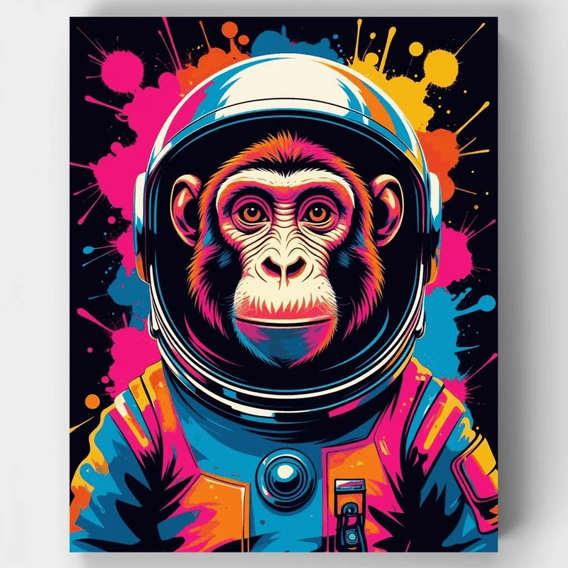 Space Monkey Astronaut - Paint by Numbers Kit