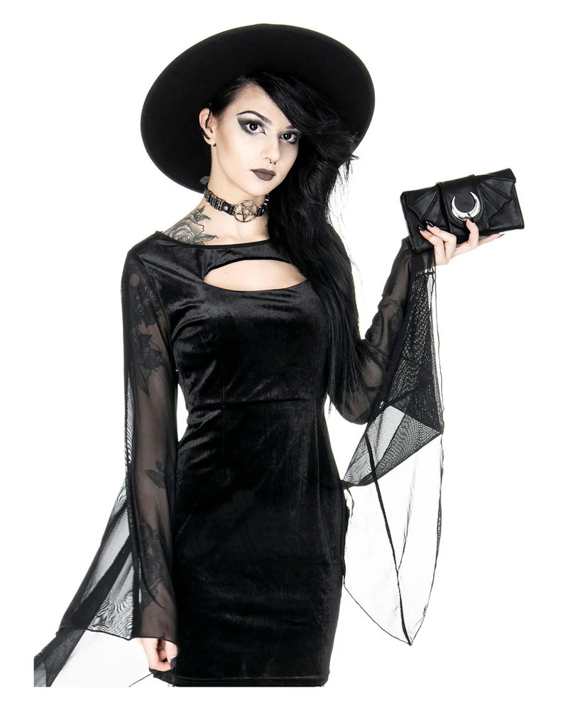 Moon Gothic Geldbeutel mit Fledermausflügel