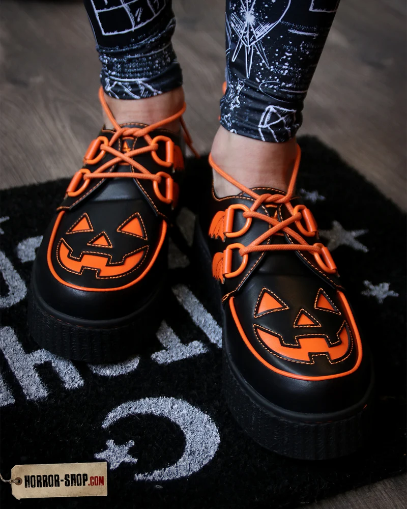 Jack O'lantern Trick or Treat Creepers Schuhe Schwarz