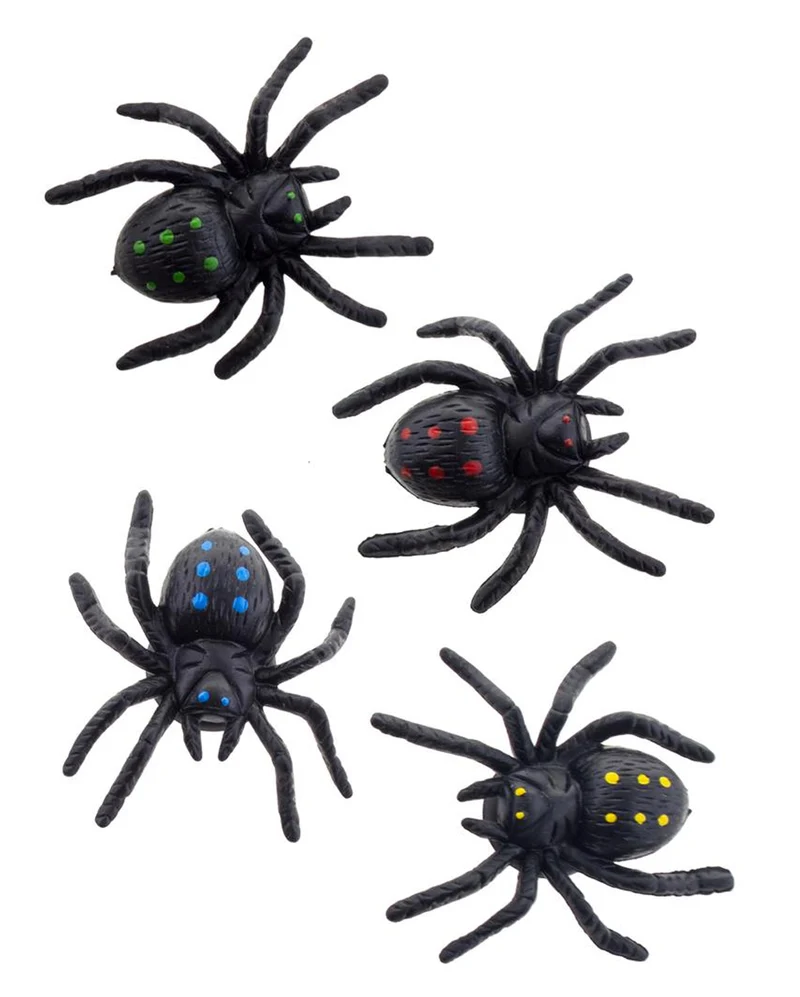 Schwarze Spinnen mit Saugnapf 4 St.