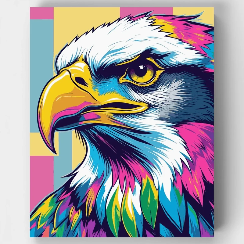 Vibrant Eagle Portrait - Paint by Numbers Kit