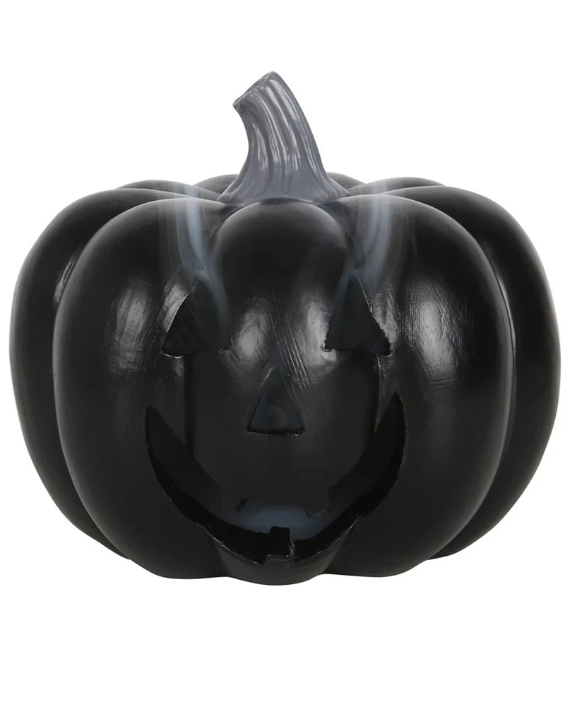 Schwarzer Kürbis Halloween Räucherkegelhalter 11cm