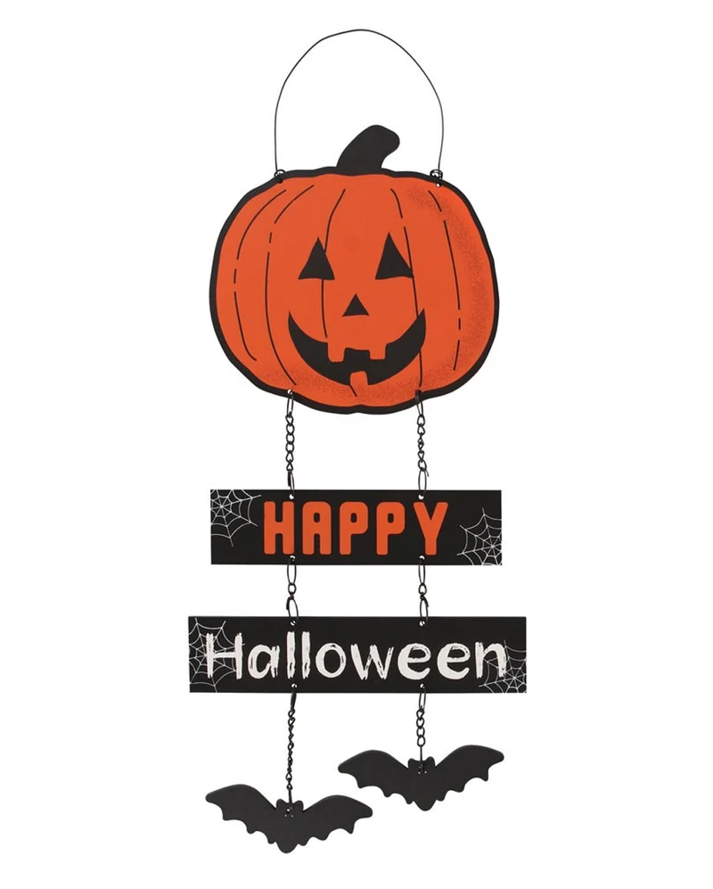 Happy Halloween Kürbis Hängeschild 30cm