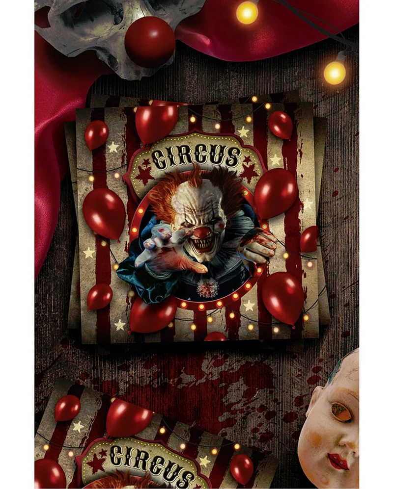 Horror Clown Zirkus Servietten 12 St.