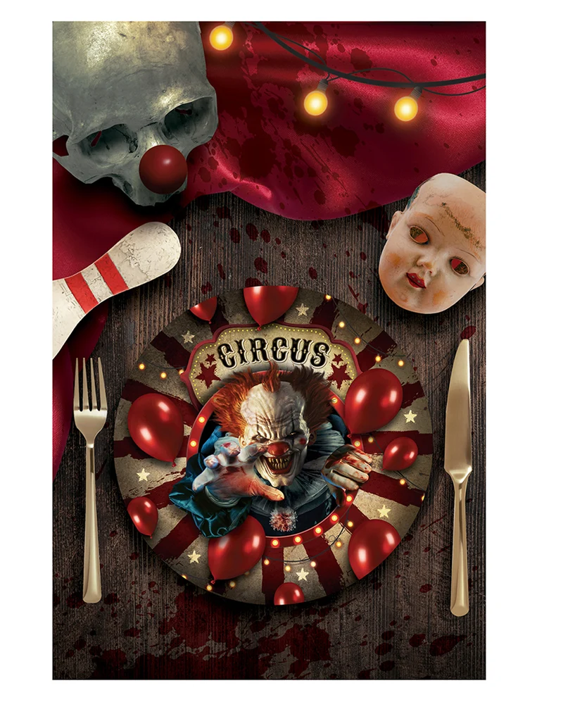 Horror Clown Zirkus Pappteller 6 St.