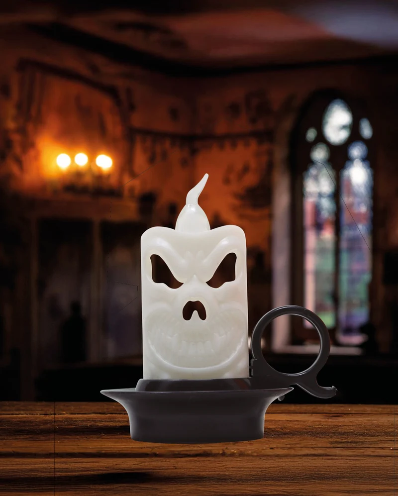 Halloween Mini-Laterne mit farbigem Flackerlicht 7cm