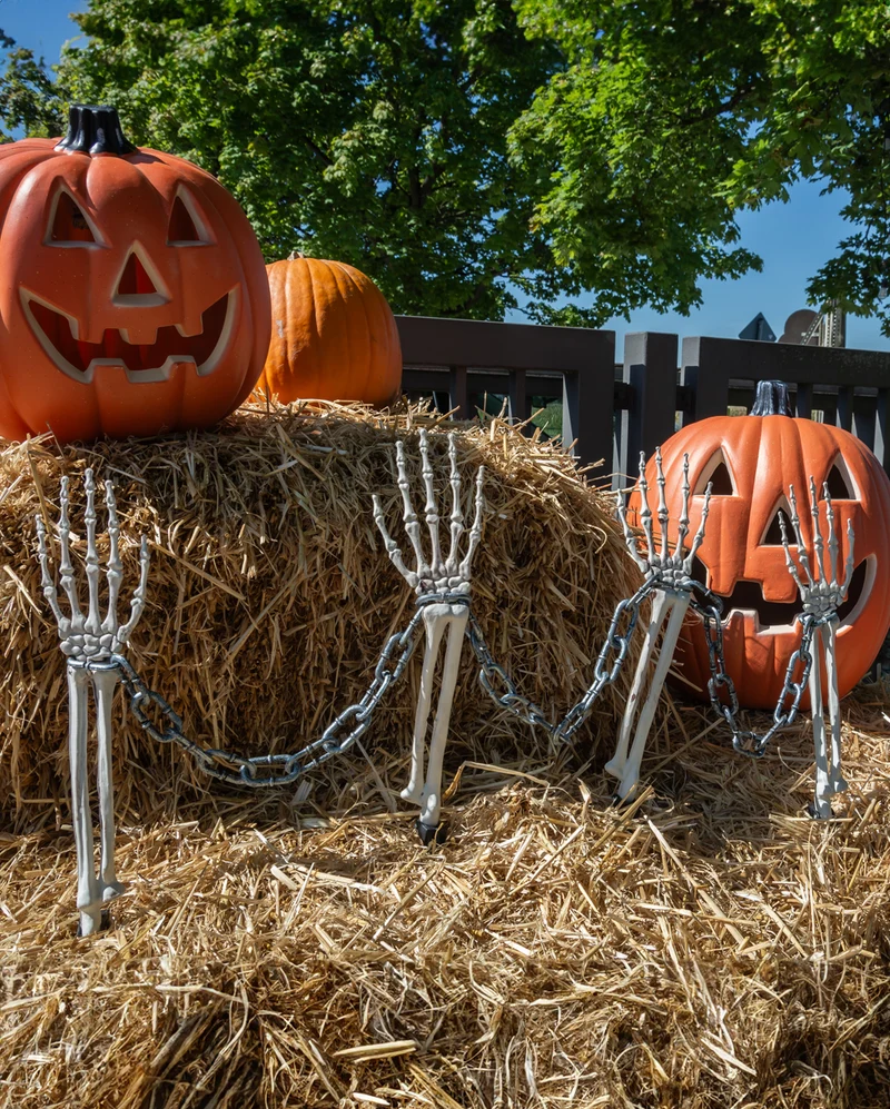 Skeletthand Gartenstecker Zaun