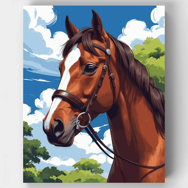 Majestic Chestnut Horse - Paint by Numbers Kit