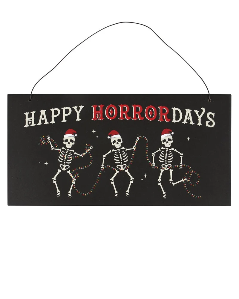Happy Horrordays Hängeschild aus Holz