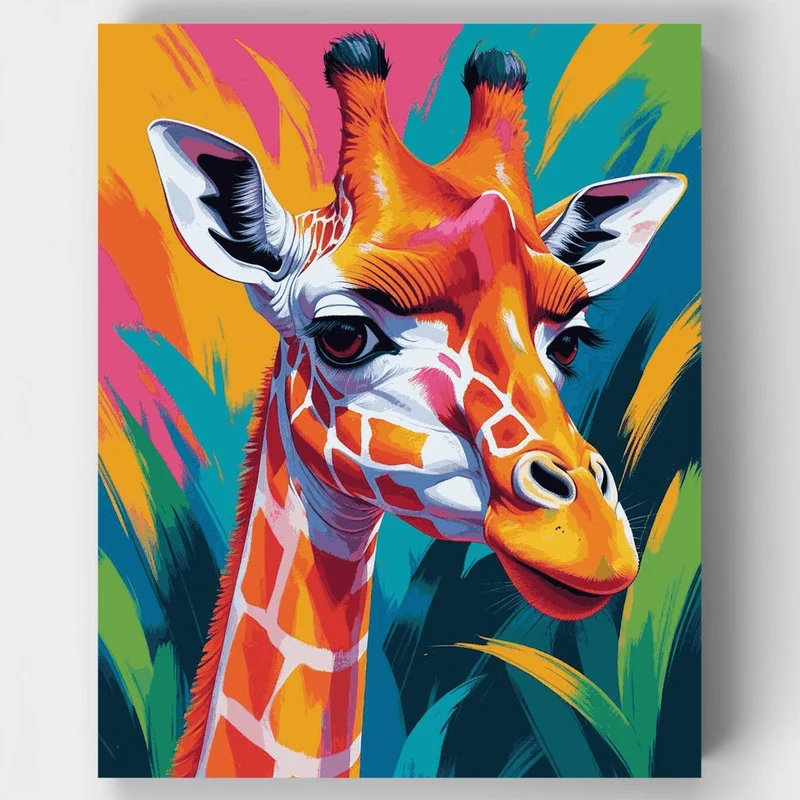 Brilliant Painted Giraffe - Paint by Numbers Kit